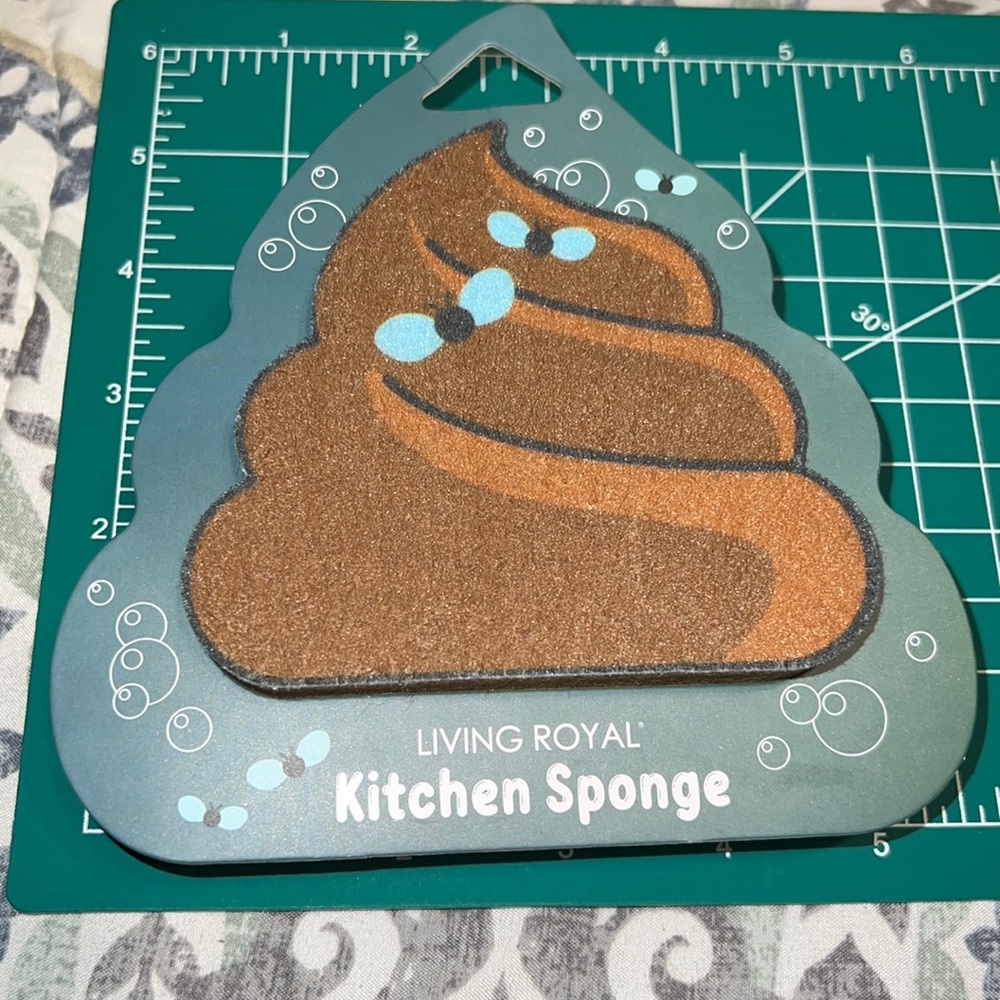 New Living Royal - Kitchen Sponge - Poop Emoji - Stocking Stuffer - Gag Gift